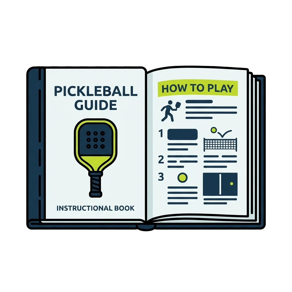 Ilustracao de guia instrucional de pickleball